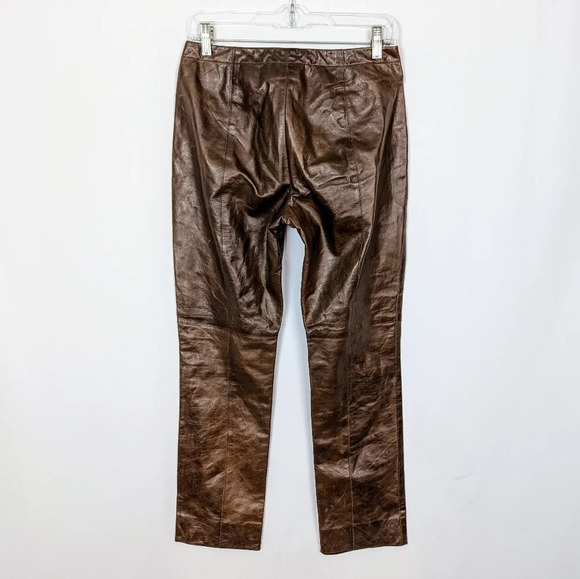 90s Y2K VINTAGE Bratz Hugo Buscati Collection sz. 6 Leather Pants Straight Leg - Picture 4 of 10